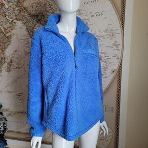 Columbia PFG cobalt blue sherpa fleece zipper front cozy jacket gorp core M